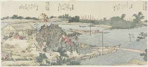 Kranich und Kieferfeld bei Shirahige, Taya bei Hashiba, 1775-1849