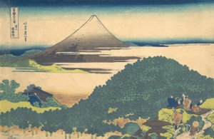 Kissenkiefer in Aoyama Aoyama enza no matsu, aus der Serie Sechsunddreißig Ansichten des Berges Fuji, ca. 1830-32 von Katsushika Hokusai