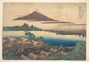 Morgendämmerung in Isawa in der Provinz Kai, aus der Serie Sechsunddreißig Ansichten des Berges Fuji