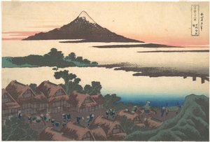 Morgendämmerung in Isawa in der Provinz Kai, aus der Serie Sechsunddreißig Ansichten des Berges Fuji von Katsushika Hokusai