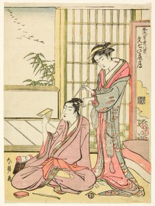 Absteigende Gänse für Bunshichi (Bunshichi no rakugan), aus der Serie Acht Ansichten eleganter Galanten (Furyu otokodate hakkei)
