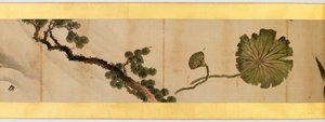 Detail der Bildrolle mit verschiedenen Bildern, Edo-Periode, 1839