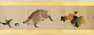 Detail der Bildrolle mit verschiedenen Bildern, Edo-Periode, 1839 von Katsushika Hokusai
