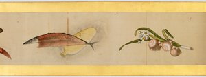 Detail einer Bildrolle mit verschiedenen Bildern, Edo-Periode, 1839 (Detail) von Katsushika Hokusai