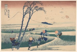 Ejiri in der Provinz Suruga (Sunshu Ejiri), aus der Serie "Sechsunddreißig Ansichten des Berges Fuji (Fugaku sanjurokkei)" von Katsushika Hokusai