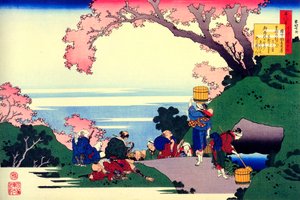 Aus der Serie Hundert Gedichte von Hundert Dichtern: Oe no Masafusa, ca. 1830 von Katsushika Hokusai