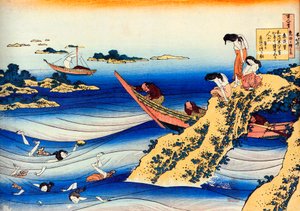 Aus der Serie Hundert Gedichte von hundert Dichtern: Ono no Takamura, ca. 1830
