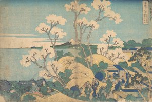 Fuji von Gotenyama in Shinagawa am Tokaido Tokaido Shinagawa Gotenyama no Fuji, ca. 1830-32 von Katsushika Hokusai