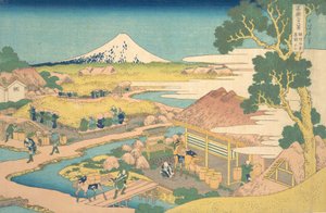 Fuji von den Katakura-Teefeldern in Suruga, aus der Serie, ca. 1830-32
