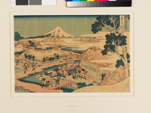 Fuji von den Teefeldern von Katakura in Suruga von Katsushika Hokusai