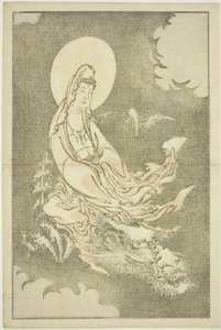 Göttin reitet einen Drachen, aus Das Bilderbuch der realistischen Malereien von Hokusai, ca. 1814 von Katsushika Hokusai