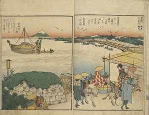 Illustriertes Buch der Ansichten von beiden Ufern des Sumida-Flusses von Katsushika Hokusai