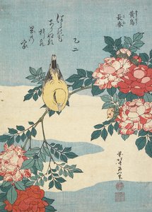 Japanische Nachtigall und Rosenstrauß, ca. 1832