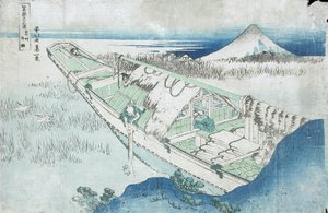 Joshu, Ushibori, Hetachi Provinzen aus der Serie Sechsunddreißig Ansichten des Fuji, 19. Jahrhundert von Katsushika Hokusai