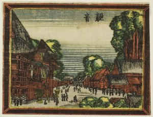 Kannon-Tempel (Kannon), aus der Serie Bilder im holländischen Stil: Acht Ansichten von Edo