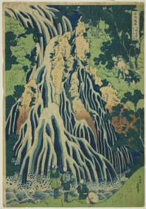 Kirifuri-Wasserfälle am Berg Kurokami in der Provinz Shimotsuke, aus der Serie "Eine Tour zu Wasserfällen in verschiedenen Provinzen" von Katsushika Hokusai