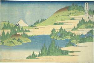 See Hakone in der Provinz Segami, aus der Serie Sechsunddreißig Ansichten des Berges Fuji