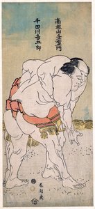 Die Sumo-Ringer Takaneyama Yoichiemon und Sendagawa Kichigoro von Katsushika Hokusai