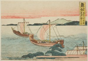 Maisaka, aus einer unbetitelten Serie der dreiundfünfzig Stationen des Tokaido von Katsushika Hokusai