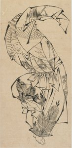 Männlicher Tänzer, Manzai, spätes 18. - frühes 19. Jahrhundert von Katsushika Hokusai