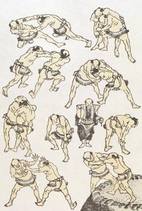 Manga: Studien von Gesten und Haltungen von Ringern, veröffentlicht 1849