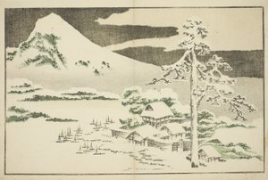 Der Fuji im Winter, aus dem Bilderbuch der realistischen Gemälde von Hokusai von Katsushika Hokusai