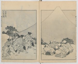 Berg Fuji im Nebel Bd. 1, Berg Fuji des aufsteigenden Drachen Bd. 2 von Katsushika Hokusai
