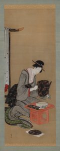 Neujahrsbrauch: Schminken am Neujahrsmorgen, Edo-Zeit