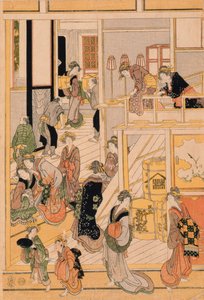 Neujahrstag im Teahouse Ogi-ya, ca. 1810