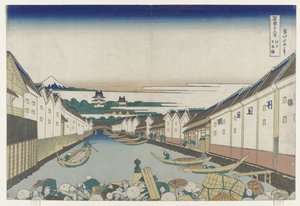 Nihonbashi-Brücke in Edo, 1830-33 von Katsushika Hokusai