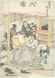 Ōtsu, vierundfünfzigste Station in der Serie Dreiundfünfzig Stationen des Tōkaidō von Katsushika Hokusai
