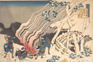 Gedicht von Minamoto no Muneyuki Ason, aus der Serie Einhundert Gedichte erklärt von der Amme, 1839 von Katsushika Hokusai