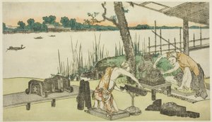 Töpfer bei der Arbeit - Imado von Katsushika Hokusai