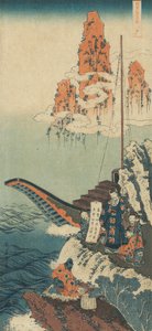 Druck aus der Serie "Ein wahrer Spiegel chinesischer und japanischer Gedichte" von Katsushika Hokusai