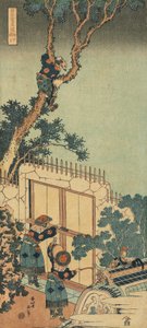 Druck aus der Serie "Ein wahrer Spiegel chinesischer und japanischer Gedichte" von Katsushika Hokusai