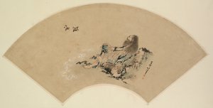 Risshi am Meer, Vögel beobachtend, späte 1700er bis 1849 von Katsushika Hokusai
