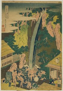 Roben-Wasserfälle in der Provinz Sagami (Soshu Oyama Roben no taki), aus der Serie "Eine Tour zu Wasserfällen in verschiedenen Provinzen (Shokoku taki meguri)" von Katsushika Hokusai
