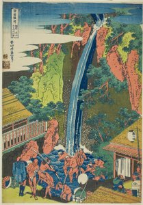 Roben-Wasserfall in der Provinz Sagami, aus der Serie "Eine Tour zu Wasserfällen in verschiedenen Provinzen" von Katsushika Hokusai