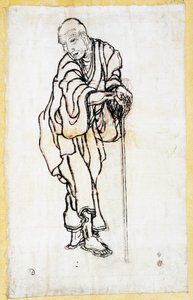 Selbstporträt als alter Mann, ca. 1840-49 von Katsushika Hokusai