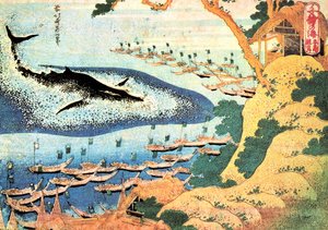 Serie von tausend Ansichten des Ozeans: Der Wal vor den Goto-Inseln, Japan