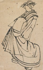 Skizze einer Kurtisane, spätes 18. - frühes 19. Jahrhundert von Katsushika Hokusai