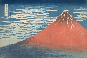Südwind, klarer Himmel Gaifu kaisei, auch bekannt als Roter Fuji, aus der Serie Dreißig..., ca. 1830-32 von Katsushika Hokusai