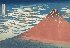 Südwind, klarer Himmel, auch bekannt als Roter Fuji von Katsushika Hokusai