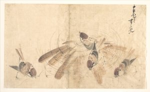 Spatzen von Katsushika Hokusai