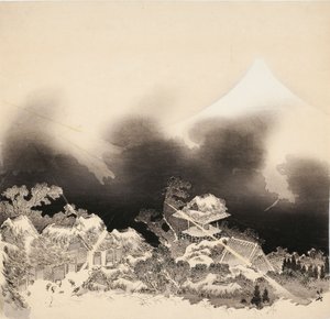 Sturm in den Bergen von Katsushika Hokusai