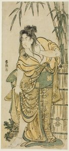 Der Schauspieler Ichikawa Komazo als Frau mit zerzaustem Haar von Katsushika Hokusai