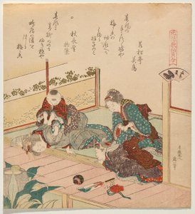 Die Grabenmuschel (Mizogai), aus der Serie Spiel der unsterblichen Genroku-Ära-Gedichte mit Muscheln (Genroku Kasen kai awase) von Katsushika Hokusai