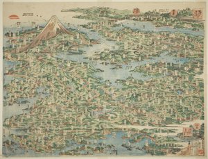 Die berühmten Orte am Tokaido in einer Ansicht (Tokaido meisho ichiran) von Katsushika Hokusai
