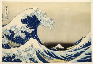 Die große Welle vor Kanagawa aus der Serie 36 Ansichten des Berges Fuji; 1831
