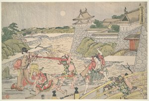 Die loyale Liga der siebenundvierzig Rōnin (Chūshingura), Akt III: Kampei wird von Bannai und seinen Männern angegriffen